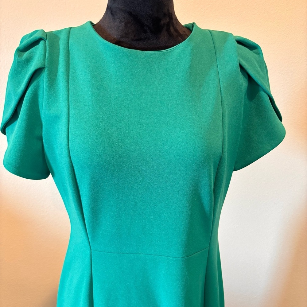 Calvin Klein Scuba Crepe Short Petal Sleeve Crew Neck Sheath Dress, size 10 - Picture 13 of 16